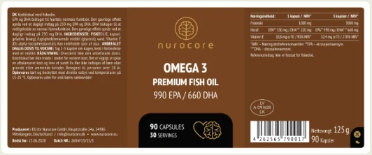 Etiketten på Omega 3